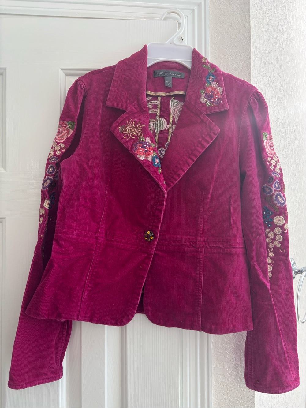 Embroidered Corduroy women Jacket.